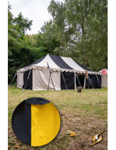 Tenda medieval, preto-amarelo, 5 x 8 metros. (Versão...