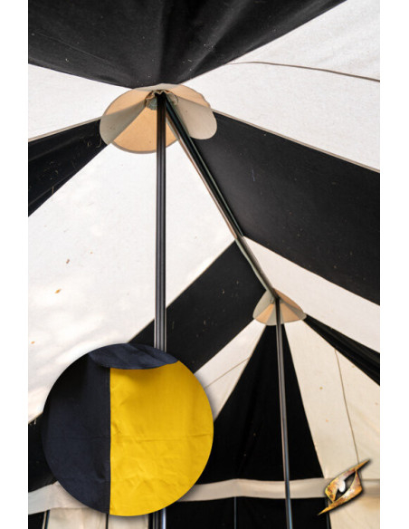Tenda medieval, preto-amarelo, 5 x 8...