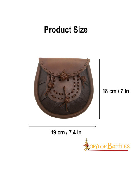 Bolsa de cintura medieval em couro...