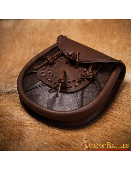 Bolsa de cintura medieval em couro...