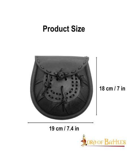 Pochete medieval de couro com borlas,...