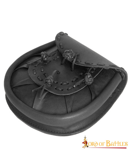 Pochete medieval de couro com borlas,...