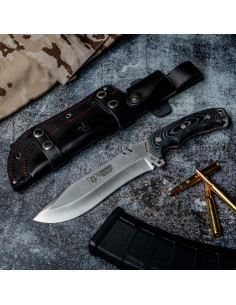Faca boina verde, micarta preta (31,5 cm.)