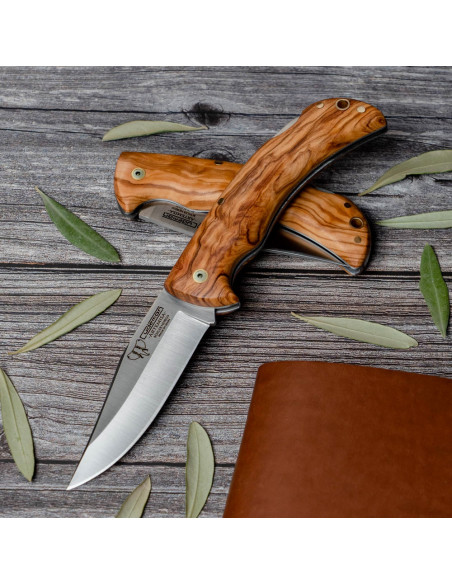 Faca de caça cabo oliva, lâmina 9,5 cms.