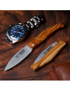 Faca aço 420, cabo oliva, lâmina 8 cms.