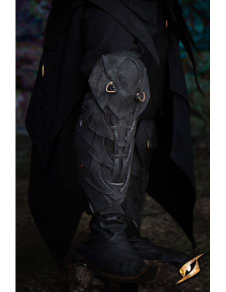 Grevas de couro Shadow Warrior, pretas