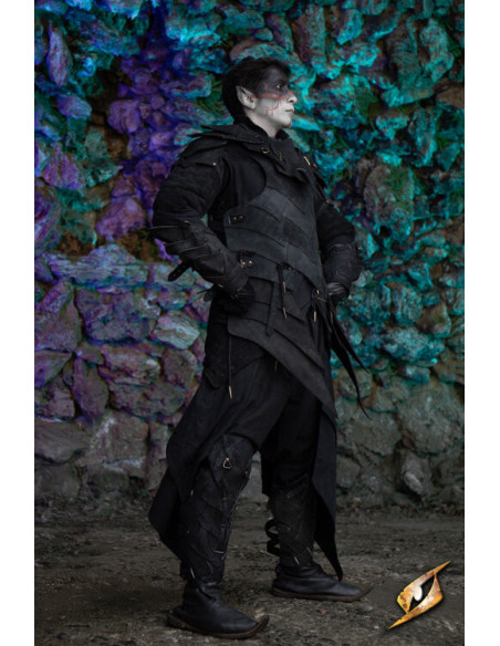 Grevas de couro Shadow Warrior, pretas