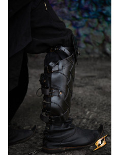 Grevas de Couro do Guerreiro das Sombras, Pretas 2