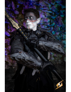 Braçadeiras de couro Shadow Warrior, pretas