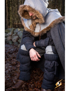 Conjunto de torresmos e pulseiras acolchoadas, preto