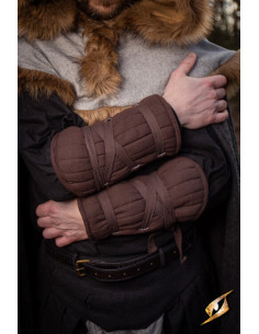 Conjunto de torresmos e pulseiras acolchoadas, castanho 2