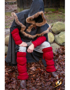 Conjunto de torresmos e pulseiras acolchoadas, vermelho