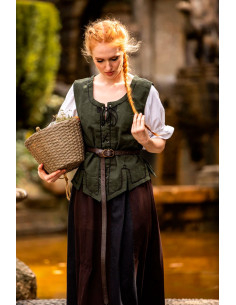 Colete medieval mulher modelo Selma, verde