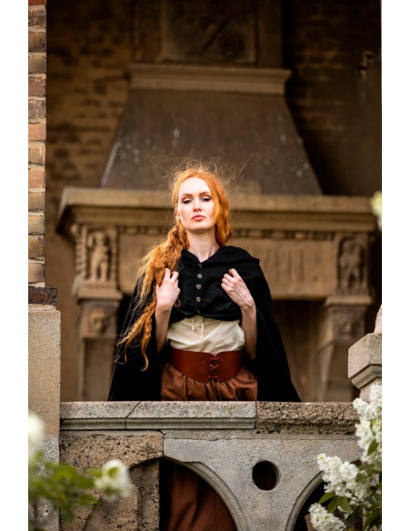 Capa medieval curta para senhora,...