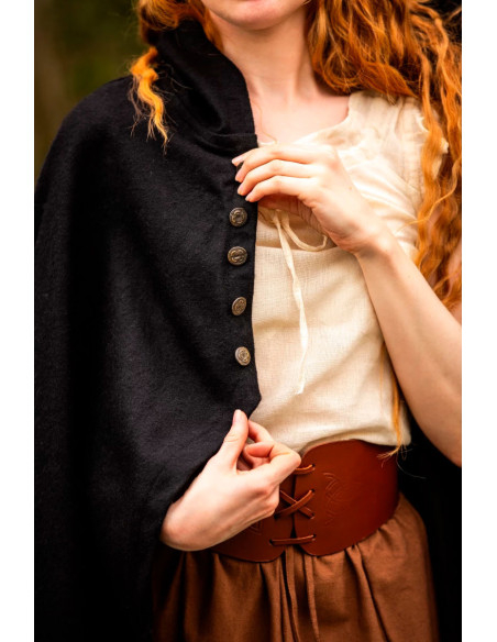 Capa medieval curta para senhora,...