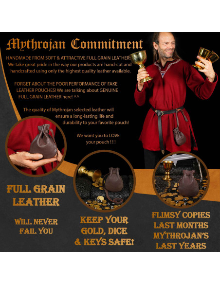 Bolsa medieval de couro, LARP