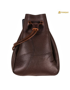 Bolsa de cinto medieval em chifre marrom (21,5 cm.)