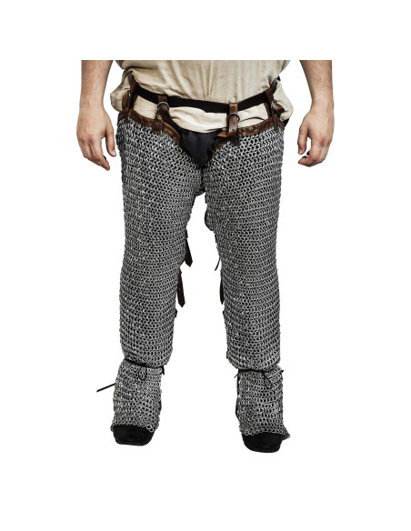 Pernas de cota de malha em aço macio,...