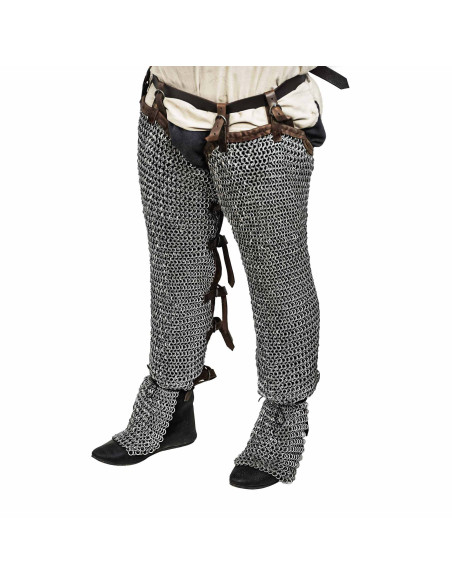 Pernas de cota de malha em aço macio,...