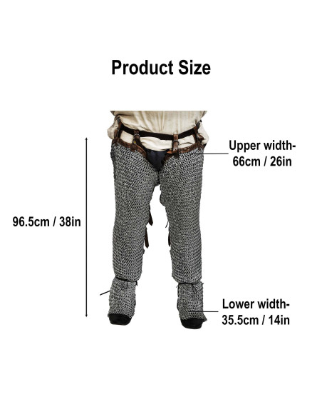 Pernas de cota de malha em aço macio,...