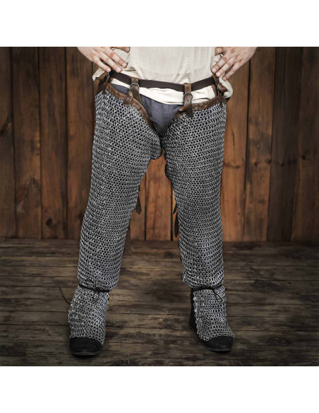 Pernas de cota de malha em aço macio,...