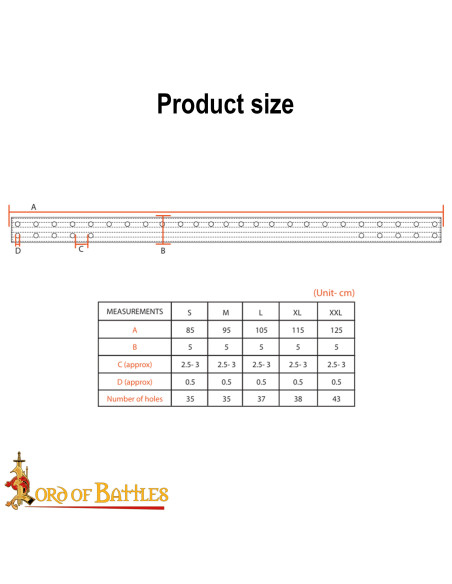 Cinto medieval acolchoado com...