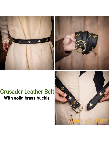 Cinto medieval de couro Crusaders,...