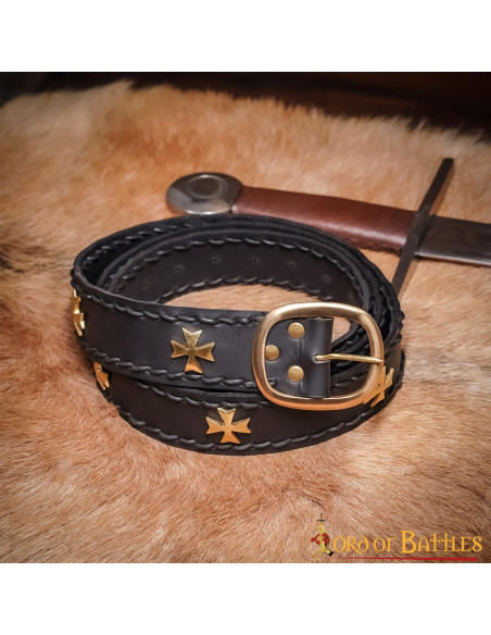 Cinto medieval de couro Crusaders,...