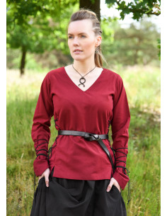 Blusa medieval modelo Aila em algodão, cor vermelha