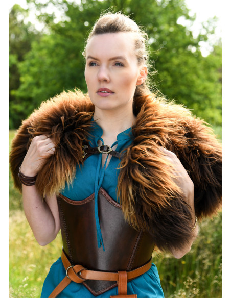 Espartilho de couro medieval, cor marrom