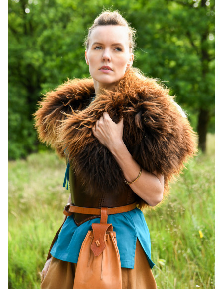 Espartilho de couro medieval, cor marrom