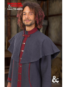 Capa curta Dungeons and Dragons Warlock, cinza-vermelho