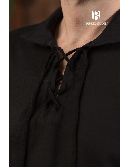 Camisa medieval de verão Aton, preta