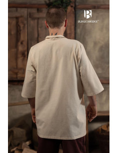Camisa medieval de verão Aton, branco natural 2