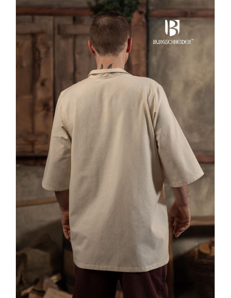 Camisa medieval de verão Aton, branco...
