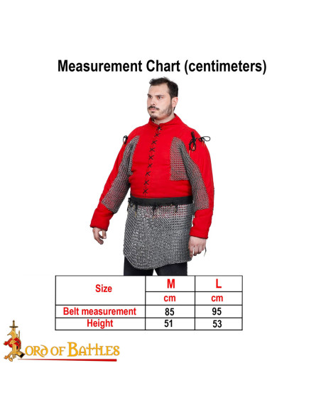 Saia de cota de malha em aço macio...