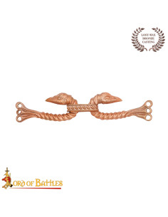 Fecho de manto medieval com corvos celtas em bronze (6,3...