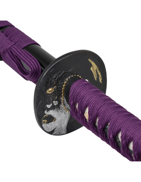Padrão Katana Samurai Damasco Roxo,...