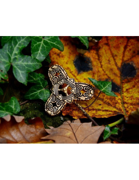 Broche Viking de trevo estilo Borre
