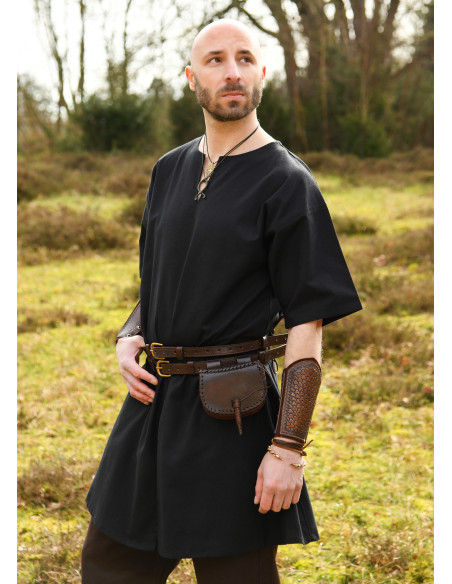 Cinto duplo medieval unissex, em couro