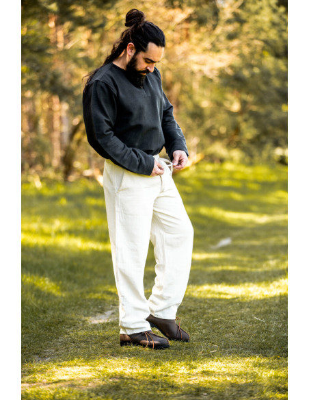 Calças medievais Dirk, cor branca...