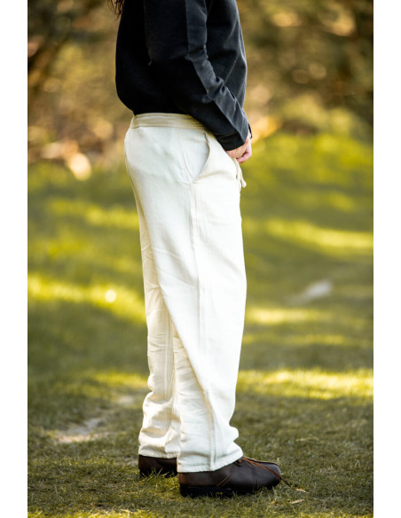 Calças medievais Dirk, cor branca...