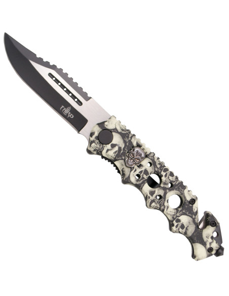 Terceiro desenho de caveira com faca...