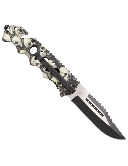 Terceiro desenho de caveira com faca...