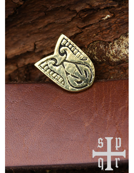 Encaixe de cinto Viking em latão...