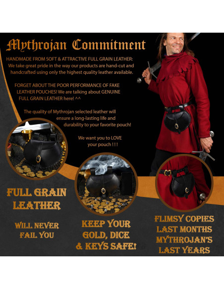 Bolsa de cinto de couro medieval...