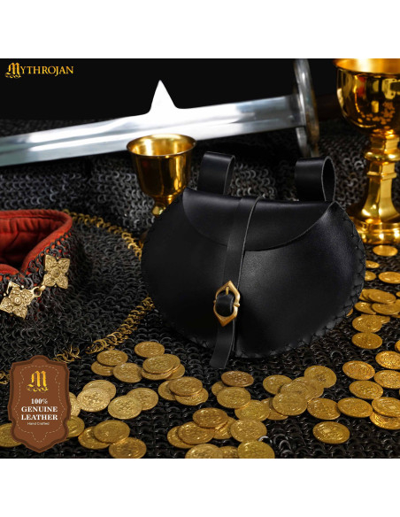 Bolsa de cinto de couro medieval...