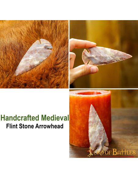 Ponta de flecha feita à mão em pedra...