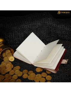 Diário medieval feito à mão em couro modelo Deusa 2