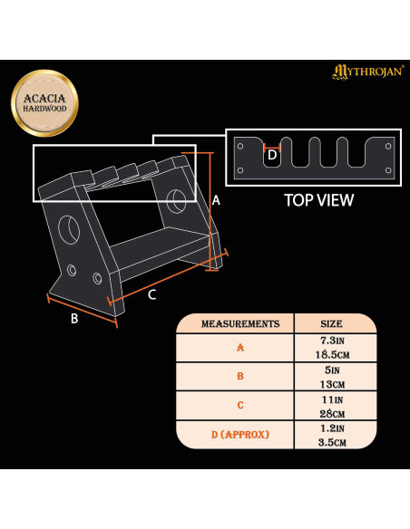 Suporte de arma de madeira medieval